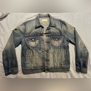 Denim & Supply Ralph Lauren Denim Jacket Mens Medium Distressed Faded Blue